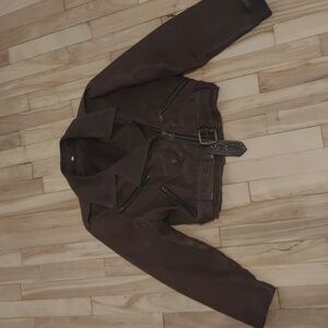 Brown Suede Moto Jacket